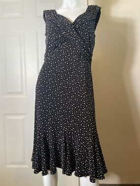 Frank Lyman Design~Flouncy~A-Line~Midi Dress~Sleeveless~Ruffle Hemline~Size 12